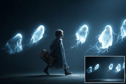 Halloween Ghosts Background Digital Bundle, Spooky Forest Backdrop, Gothic Forest, Outdoor, Photography Creative Composite, Printable Set