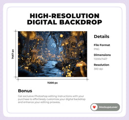 377 Fantasy Forest Digital Background Bundle, Woodland, Forest Arches, Mushrooms, Photoshop Backdrop, Photo Editing, Editable Template