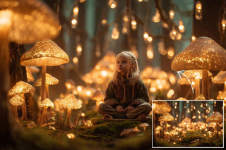 377 Fantasy Forest Digital Background Bundle, Woodland, Forest Arches, Mushrooms, Photoshop Backdrop, Photo Editing, Editable Template