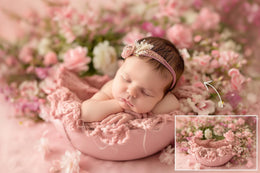 Newborn Flower Studio Digital Background Bundle, Baby Photo Prop, Floral backdrop, Photoshop Composite, Creative Imagery, Spring, Gift Card