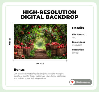 Apple Orchard Digital Background Bundle, Summer Photography Composite, Outdoor Photo Portrait, Childhood Photo, Autumn Harvest, Apple Tree