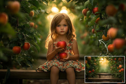 Apple Orchard Digital Background Bundle, Summer Photography Composite, Outdoor Photo Portrait, Childhood Photo, Autumn Harvest, Apple Tree