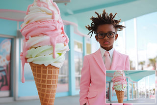 Ice Cream Digital Background Bundle, Summer Holiday Backdrop, Photography Creative Composite, Photo Editing, Kids Prop, Photoshop Action