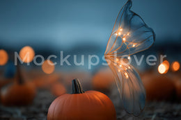 Fall Digital Background, Fairy Backdrop, Kids Prop, Photoshop Template, Photography Creative Composite, Pumpkins, Photo Editing