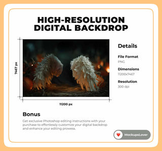 Fall Digital Background, Autumn Backdrop, Angel Wings, Kids Prop, Photoshop Template, Kids Creative Composite, Pumpkins, Photo Editing