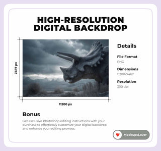 Dinosaur Digital Background, Jurassic Park Backdrop, Prehistoric, Creative Composite, Kids Prop, Photoshop Template, Extended Commercial