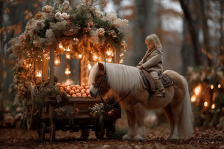 kids photo scene with autumn farm backdrop, digital background for creative editing