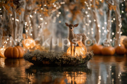 Fall Fantasy Digital Background, Autumn Backdrop, Kids Prop, Photoshop Template, Photography Creative Composite, Pumpkins, Photo Editing