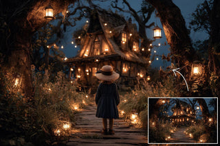 246 Witch Digital Photography Background Bundle, Cauldron, Halloween Village Backdrop, Fantasy Forest, Wizard Broomstick, Photo Editing