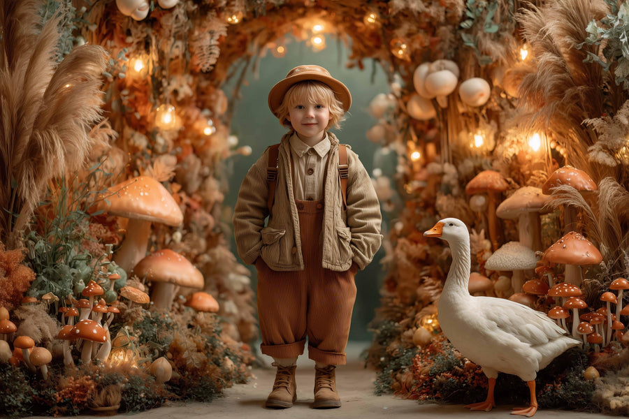 fairy scene with lantern lights and woodland background, suitable for kids and fantasy photography