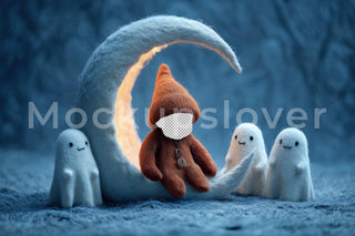 Cute Halloween Digital Photography Background, Halloween Ghost, Face Swap, Holiday Baby Photo Prop, Photoshop Composite Overlay, PNG
