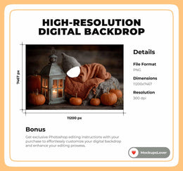 Fall Newborn Digital Photography Background, Face Swap, Pumpkin Backdrop, Rustic Wooden Studio Baby Boy Girl Photo Prop, Photoshop Overlay