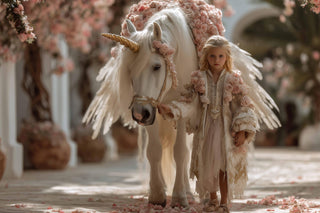 unicorn fairy castle backdrop for kids and princess photo shoots, perfect for photoshop composites