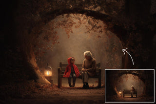 Little Red Riding Hood Inspired Digital Photography Background Bundle, Fantasy Forest Backdrop, Kids Photo Prop, Wolf, Woodland Creatures