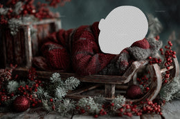 Christmas Baby Face Swap Overlay, Santa Sleigh Digital Backdrop, Cozy Studio Photo Background, Holiday Newborn Prop, Photoshop Template