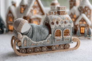 Newborn Face Swap Overlay, Christmas Train Digital Backdrop, Studio Background, Gingerbread House, Holiday Baby Prop, Photoshop Template