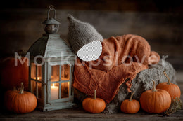 Fall Newborn Digital Photography Background, Face Swap, Pumpkin Backdrop, Rustic Wooden Studio Baby Boy Girl Photo Prop, Photoshop Overlay