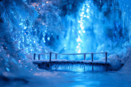 North Pole Bridge Digital Backdrop, Winter Wonderland Background, Christmas Photo, Frozen, Holiday Kids Prop, Photoshop & Canva Template