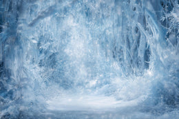 Frozen Digital Backdrop, Winter Wonderland Photo Background, North Pole, Nordic Christmas, Holiday Kids Prop, Photoshop & Canva Template