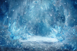 Winter Wonderland Digital Backdrop, Frozen Princess Photo Background, North Pole, Christmas Holiday Kids Prop, Photoshop & Canva Template