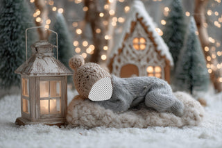 Newborn Christmas Digital Backdrop, Face Swap Overlay, Gingerbread House Background, Woodland Baby Prop, Lantern, Photoshop & Canva Template