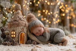 newborn christmas backdrop with winter wonderland theme, perfect for digital portraits and photoshop overlays