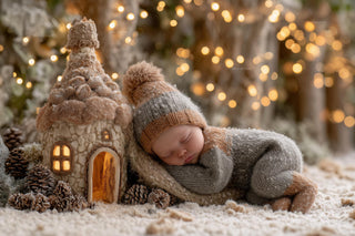 newborn christmas backdrop with winter wonderland theme, perfect for digital portraits and photoshop overlays