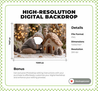Christmas Newborn Face Swap Overlay, Fantasy Forest Digital Backdrop, Winter Wonderland Background, Woodland Baby Prop, Photoshop Template