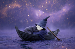 Halloween Newborn Digital Photography Background, Face Swap, Witch Backdrop, Wooden Boat, Night Sky Baby Boy Girl Prop, Photoshop Composite