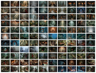 Little Red Riding Hood Inspired Digital Photography Background Bundle, Fantasy Forest Backdrop, Kids Photo Prop, Wolf, Woodland Creatures