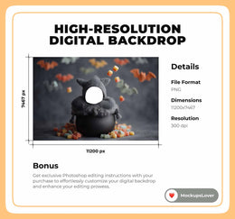 Halloween Candyland Newborn Digital Photography Background, Face Swap Overlay, Trick or Treat, Witch Cauldron, Baby Prop, Photoshop Template