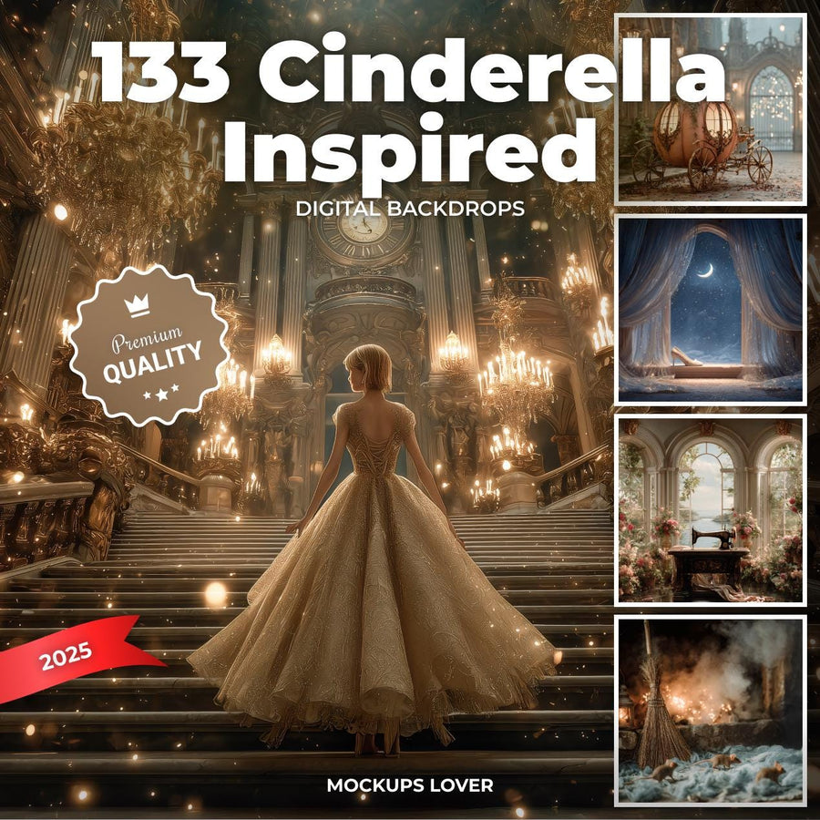 scene of cinderella's castle with pumpkin carriage, suitable as a cover for fairy tale sets