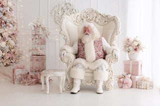 White Christmas Studio Digital Backdrop, Santa Claus Photo Background, Holiday Kids Prop, Winter Wonderland, Photoshop & Canva Template