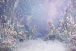 Winter Wonderland Digital Backdrop, Frozen Meadow, Christmas Studio Photo Background, Holiday Kids Portrait Prop, Photoshop & Canva Template