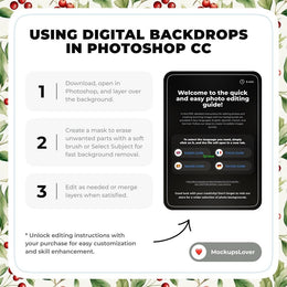 200 Nordic Christmas Digital Backdrops, Mega Bundle, Winter Wonderland Photo Background, Holiday Kids Prop, Photoshop & Canva Template