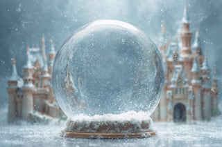 Christmas Glass Globe Digital Backdrop, Winter Wonderland Photo Background, Holiday Kids Prop, Photoshop & Canva Template, Photo Editing