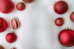 Red Christmas Balls Digital Backdrop, Studio Photo Background, Holiday Kids Portrait Prop, Photoshop & Canva Template, Photo Editing