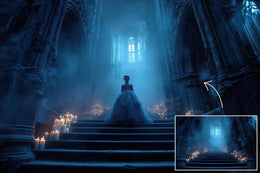 Gothic Halloween Staircases Digital Backdrops: Horror Photo Overlays (269 JPG)