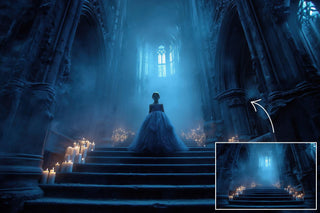 Gothic Halloween Staircases Digital Backdrops: Horror Photo Overlays (269 JPG)