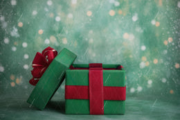 Christmas Gift Digital Backdrop, Green Studio Photo Background, Holiday Baby Kids Prop, Winter Wonderland, Photoshop & Canva Template