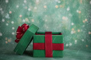 Christmas Gift Digital Backdrop, Green Studio Photo Background, Holiday Baby Kids Prop, Winter Wonderland, Photoshop & Canva Template