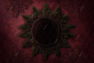 Red Christmas Baby Digital Backdrop, Studio Photo Background, Holiday Newborn Prop, Photoshop & Canva Template, Photo Editing