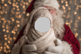 Santa Claus Digital Backdrop, Christmas Newborn Face Swap Overlay, Winter Wonderland Photo Background, Baby Prop, Photoshop & Canva Template
