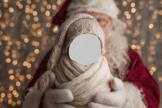 Santa Claus Digital Backdrop, Christmas Newborn Face Swap Overlay, Winter Wonderland Photo Background, Baby Prop, Photoshop & Canva Template