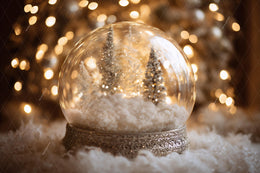 Christmas Baby Digital Backdrop, Glass Globe Photo Background, Holiday Newborn Prop, Winter Wonderland, Photoshop Template, Photo Editing