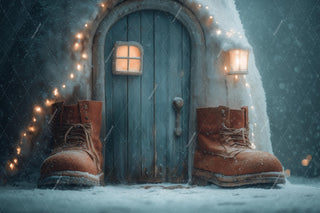Santa Claus House Digital Backdrop, North Pole Photo Background, Christmas Holiday Kids Prop, Photoshop & Canva Template, Photo Editing