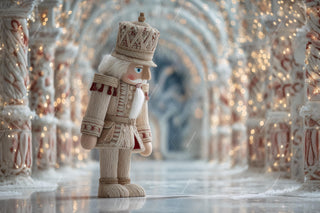 Giant Christmas Nutcracker Digital Backdrop, Winter Wonderland Photo Background, Holiday Kids Prop, Photoshop/Canva Template, Photo Editing