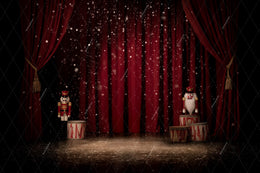 Christmas Nutcracker Ballet Digital Backdrop, Holiday Photo Background, Winter Wonderland Kids Prop, Photoshop & Canva Template