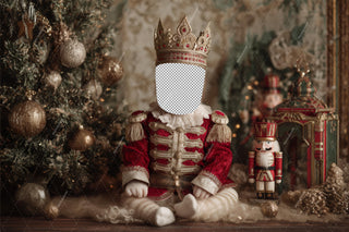First Christmas Baby Digital Backdrop, Nutcracker Face Swap Overlay, Studio Photo Background, Holiday Newborn Prop, Winter Wonderland