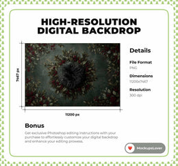 First Christmas Baby Photo Background, Digital Studio Backdrop, Holiday Newborn Prop, Photoshop & Canva Template, Photo Editing